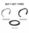 HAXA SILVER + BLACK + fibar bracelet