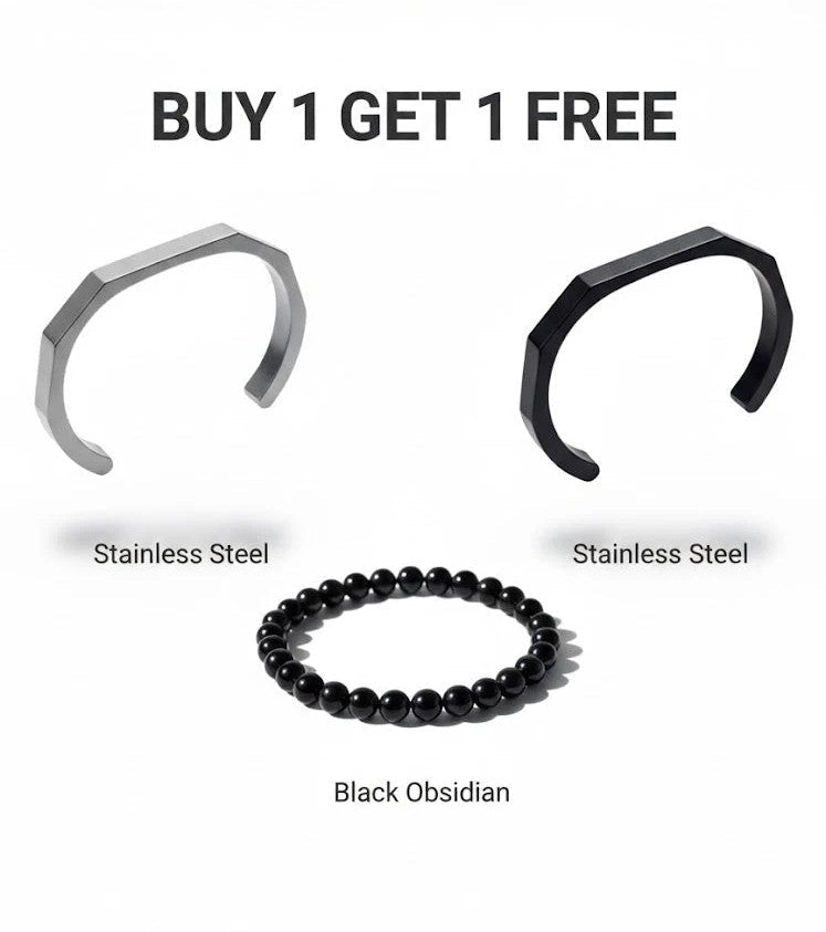 HAXA SILVER + BLACK + fibar bracelet