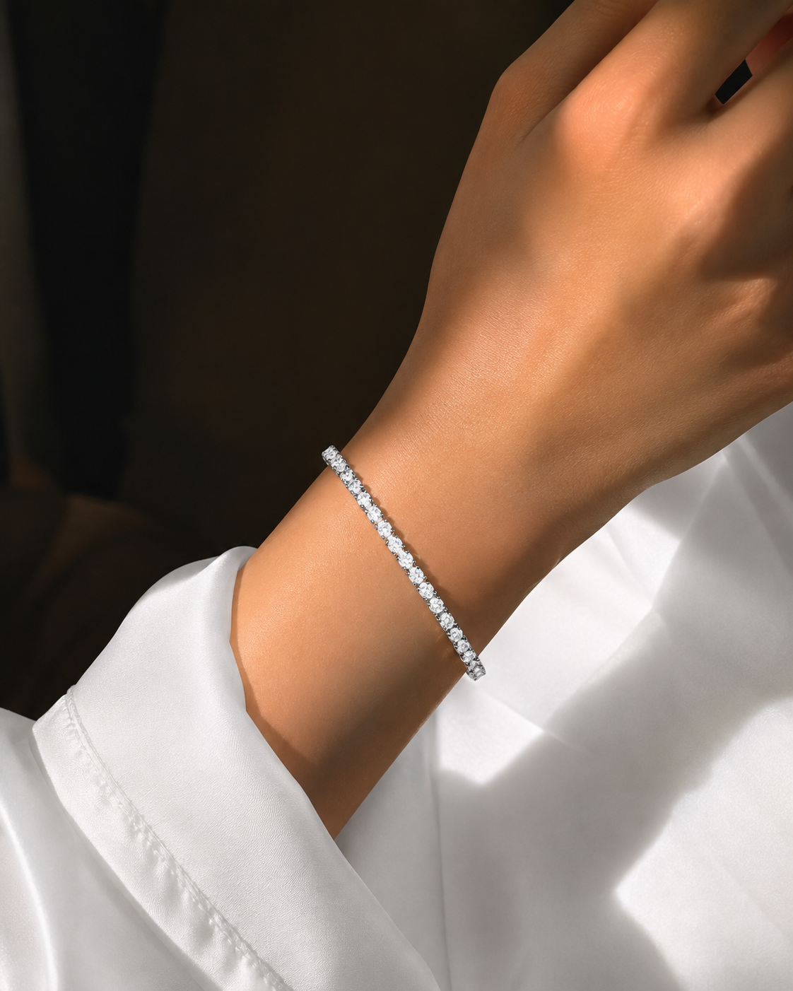 Elegant silver rhinestone
