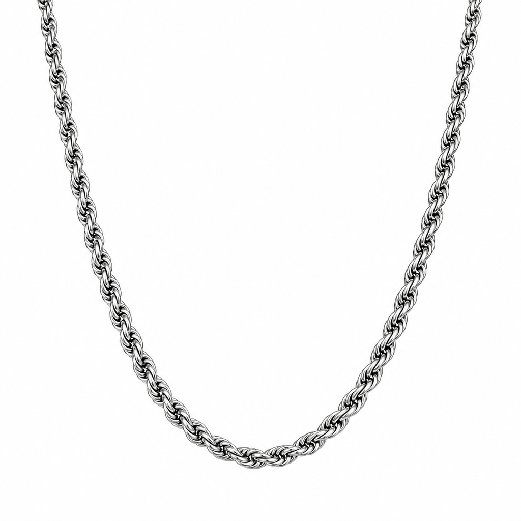 Silver Rope Chain Necklace