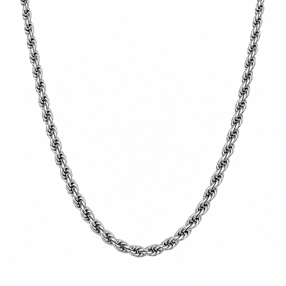 Silver Rope Chain Necklace