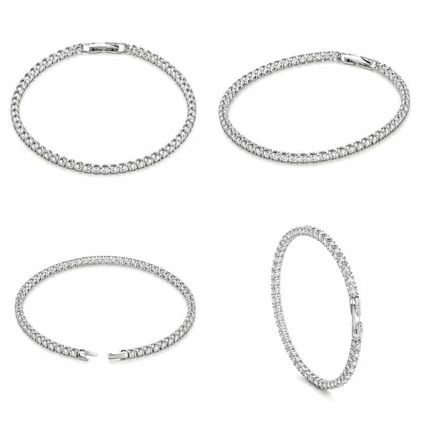 Elegant silver rhinestone