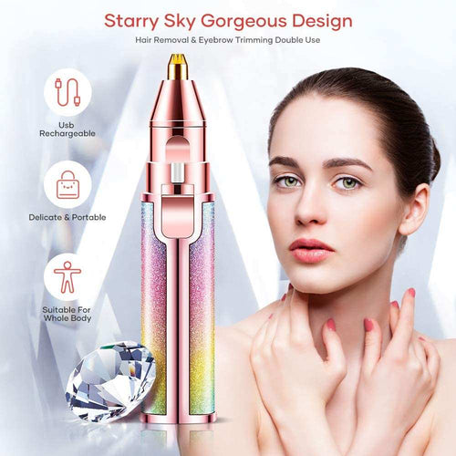 2 In 1 Painless Eyebrow Trimmer & Facial Hair Remover
