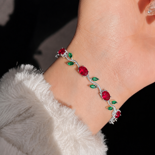 Elegant Silver Plated Tulip Bracelet for Girls/Women